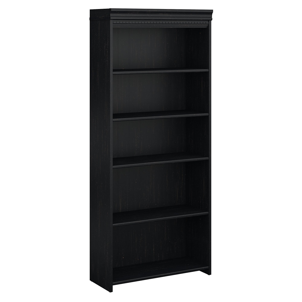Bush Business Furniture Fairview 69inH 5-Shelf Bookcase, Antique Black, Standard Delivery MPN:WC53965-03