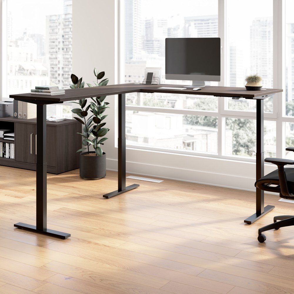 Bush Business Furniture Move 60 Series 72inW Height Adjustable L Shaped Standing Desk, Storm Gray/Black Powder Coat, Standard Delivery MPN:M6SL7278SGBK