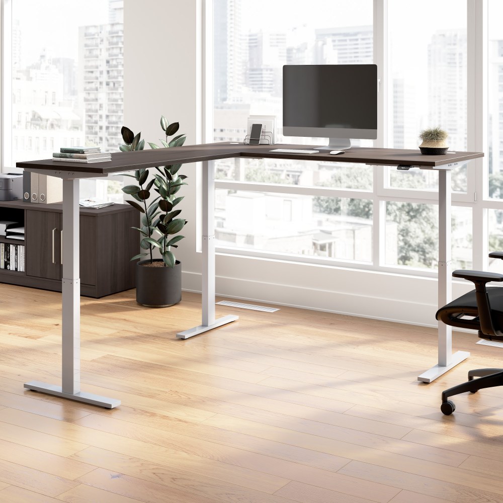 Bush Business Furniture Move 60 Series 72inW Height Adjustable L Shaped Standing Desk, Storm Gray/Cool Gray Metallic, Standard Delivery MPN:M6SL7278SGSK