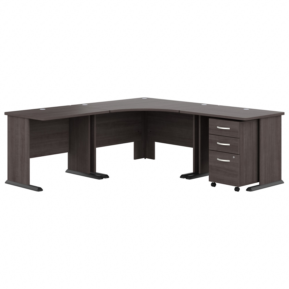 Bush Business Furniture Studio A 83inW Large Corner Desk With 3-Drawer Mobile File Cabinet, Storm Gray, Standard Delivery MPN:STA003SGSU
