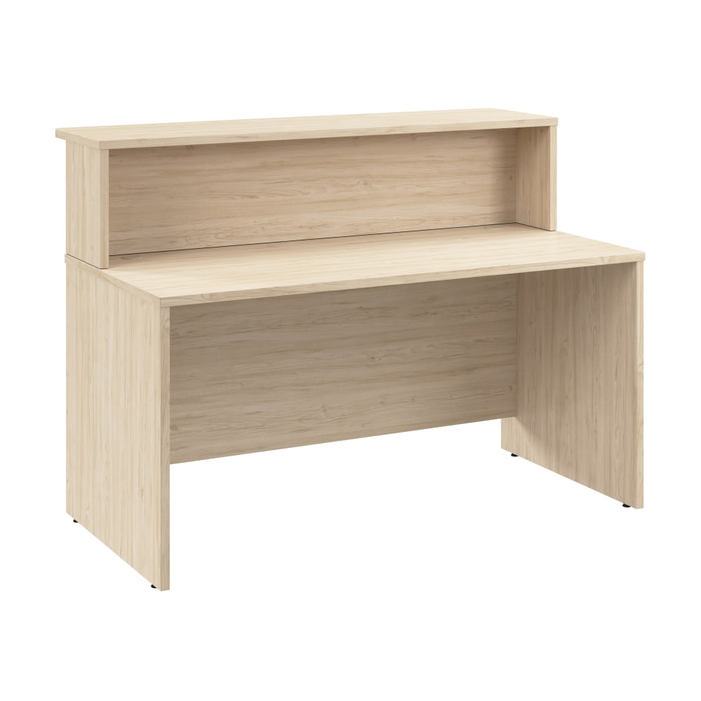 Bush Business Furniture Arrive 60inW Reception Desk with Shelf, Natural Elm, Standard Delivery MPN:ARV001NE