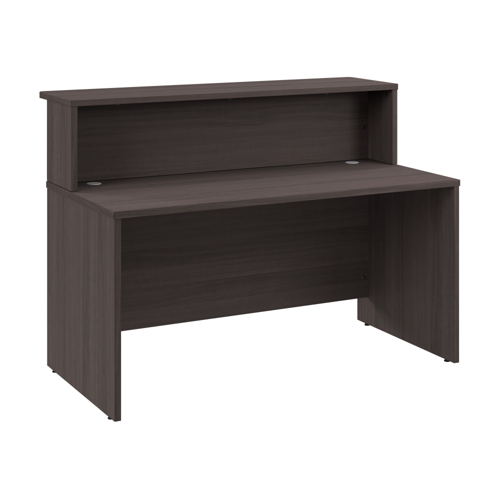 Bush Business Furniture Arrive 60inW Reception Desk with Shelf, Storm Gray, Standard Delivery MPN:ARV001SG