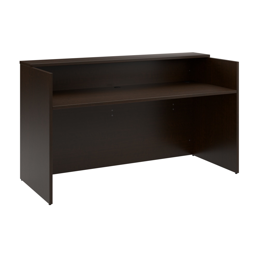 Bush Business Furniture Arrive 72inW Reception Desk With Shelf, Mocha Cherry, Standard Delivery MPN:AVD172MRK