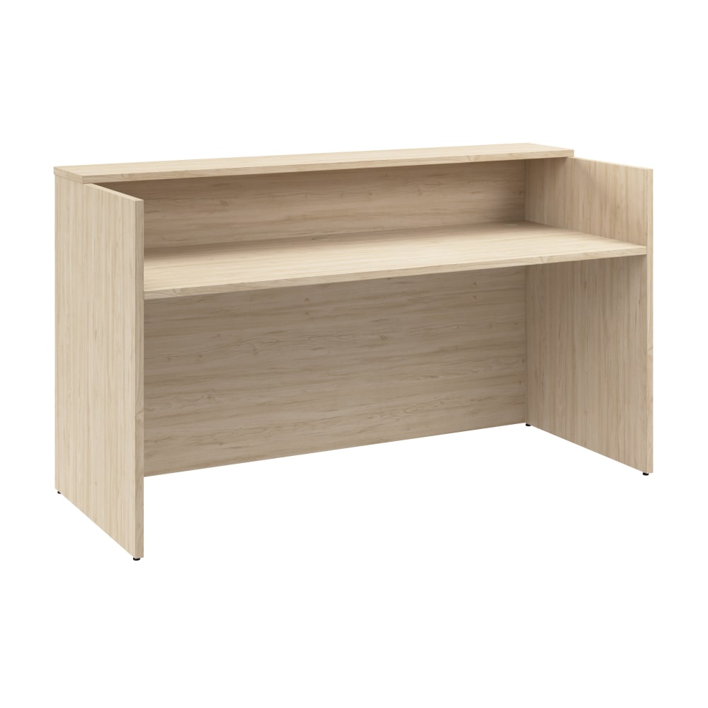 Bush Business Furniture Arrive 72inW Reception Desk With Shelf, Natural Elm, Standard Delivery MPN:AVD172NEK