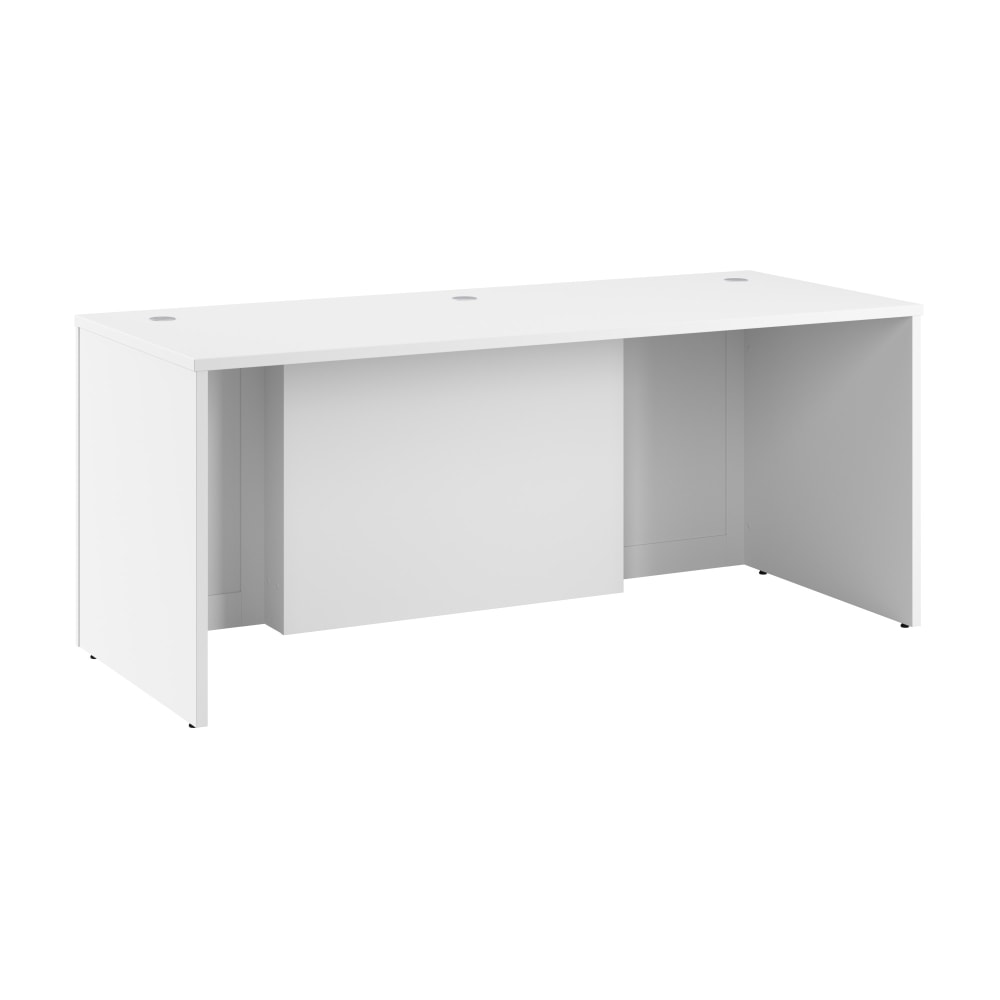 Bush Business Furniture Hampton Heights 72inW Executive Desk, White, Standard Delivery MPN:HHD172WHK