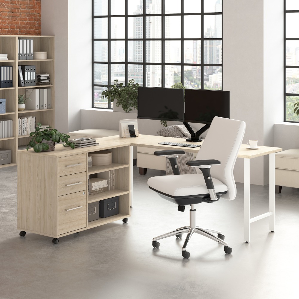 Bush Business Furniture Hustle 72inW Computer Desk and Storage Cabinet with Drawers and Shelves, Natural Elm, Standard Delivery Service, HUS008NE MPN:HUS008NE