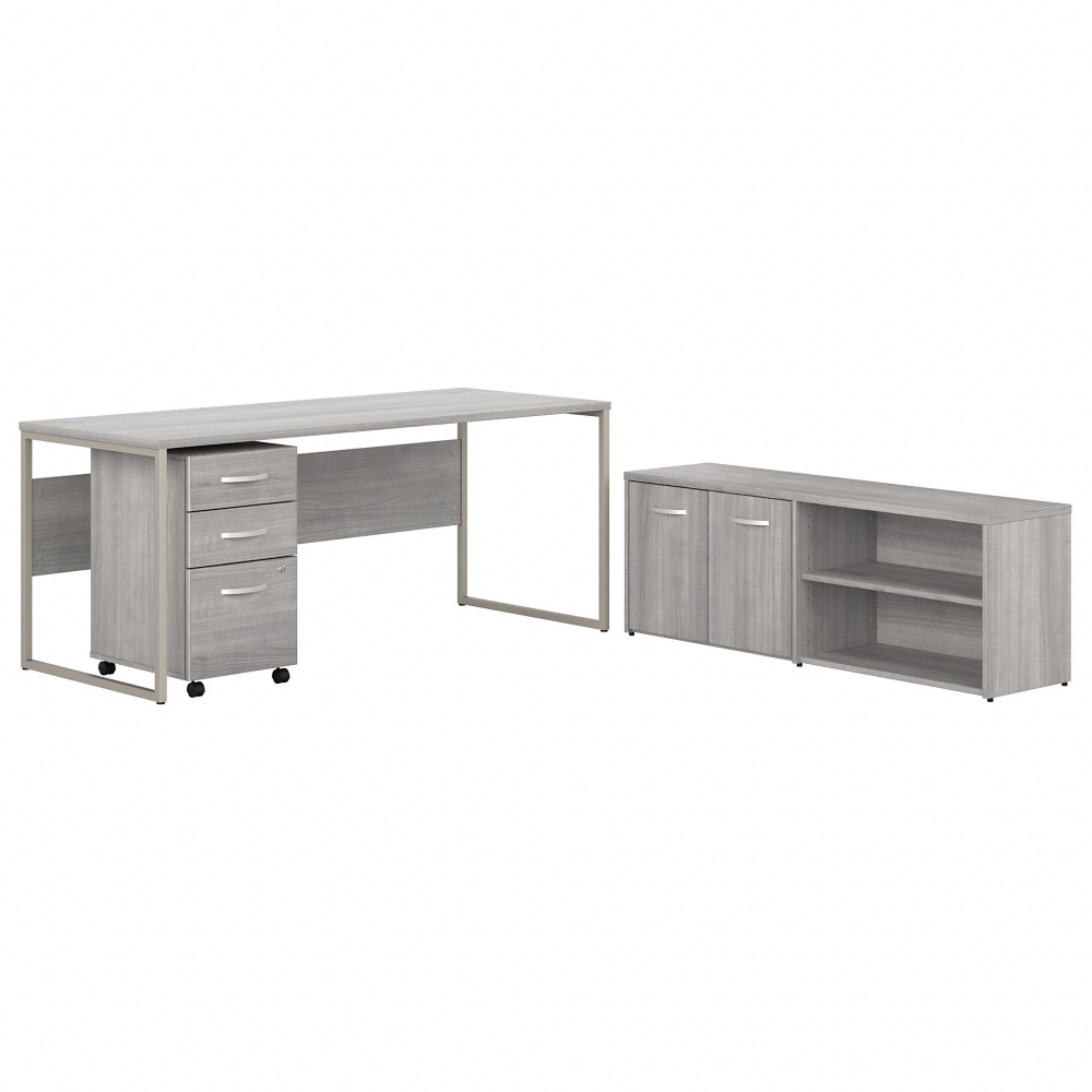 Bush Business Furniture Hybrid 72inW x 30inD Computer Table Desk With Storage And Mobile File Cabinet, Platinum Gray, Standard Delivery MPN:HYB014PGSU
