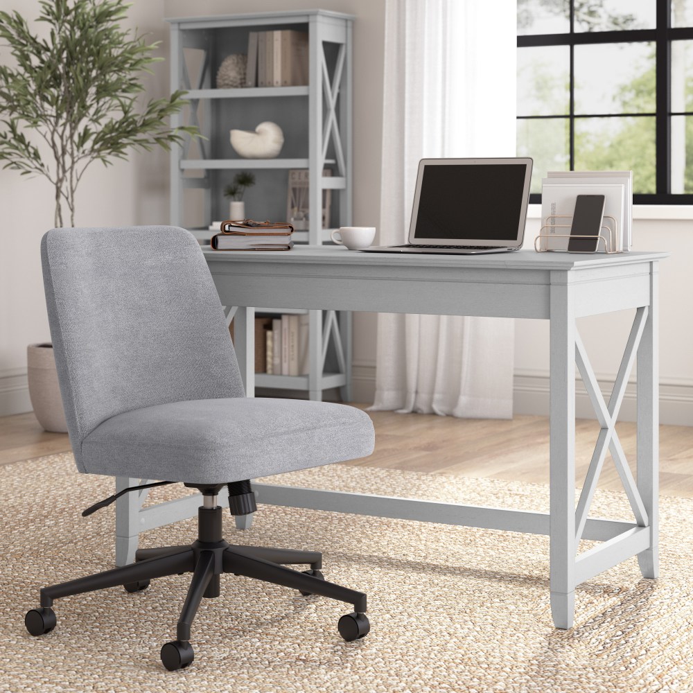 Bush Furniture Key West 48inW x 24inD Writing Desk and Chair Set, Cape Cod Gray, Standard Delivery Service MPN:KWS103CG