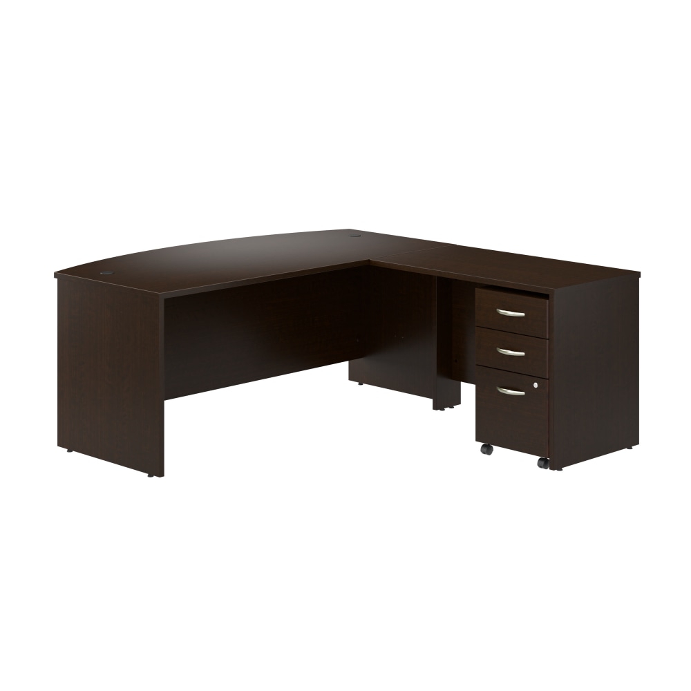 Bush Business Furniture Series C Components 72inW Bow Front L-Shaped Desk With 42inW Return And Mobile File Cabinet, Mocha Cherry, Standard Delivery MPN:SRC167MRSU
