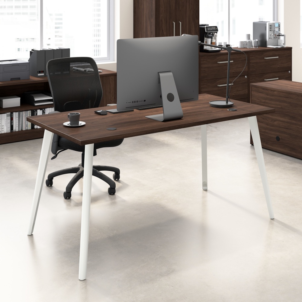 Bush Business Furniture Vista 60inW Computer Desk with Splayed Metal Legs, Black Walnut, Standard Delivery MPN:VSD160BW