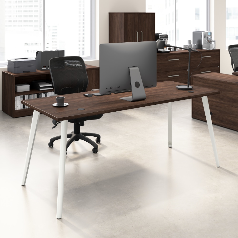 Bush Business Furniture Vista 72inW Computer Desk with Splayed Metal Legs, Black Walnut, Standard Delivery MPN:VSD172BW