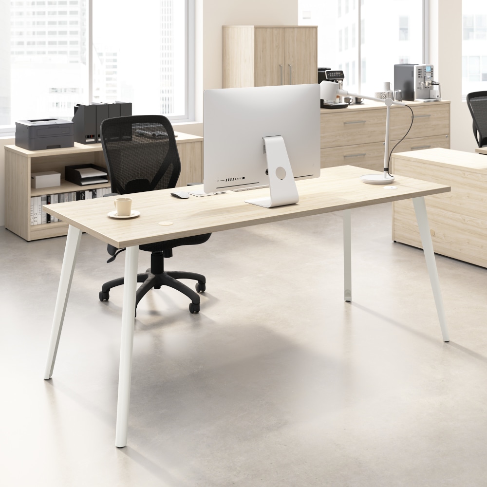 Bush Business Furniture Vista 72inW Computer Desk with Splayed Metal Legs, Natural Elm, Standard Delivery MPN:VSD172NE