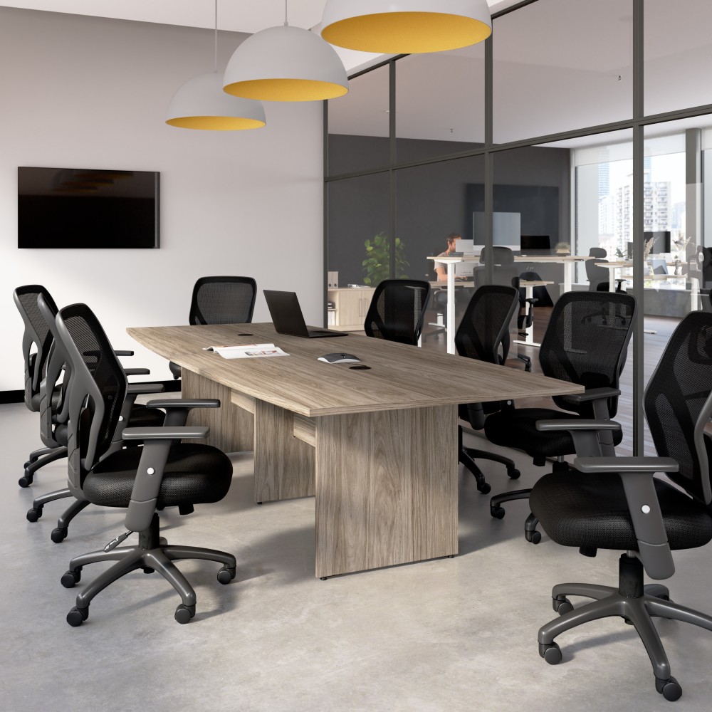 Bush Business Furniture 120-inch Office Conference Table with Wood Base, Modern Hickory, Standard Delivery MPN:99TB12048MHK
