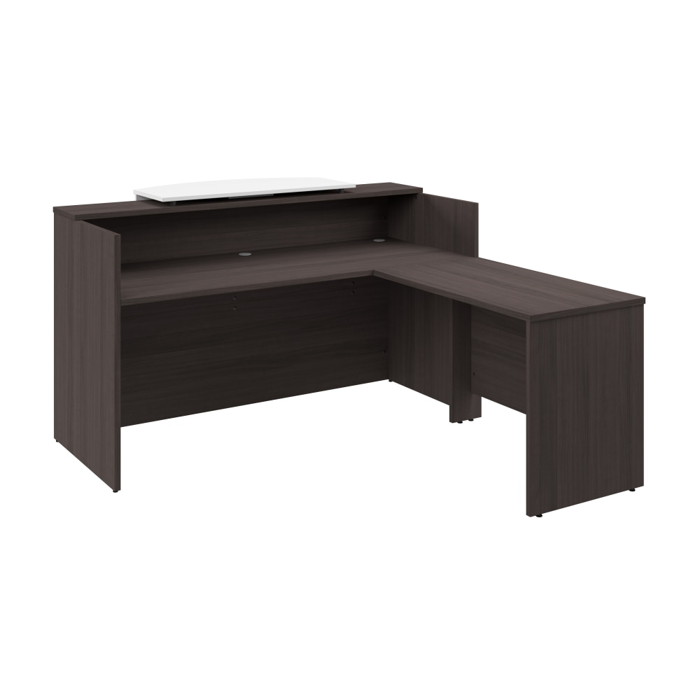 Bush Business Furniture Arrive 72inW L Shaped Reception Desk with Counter, Storm Gray, Standard Delivery MPN:ARV009SG