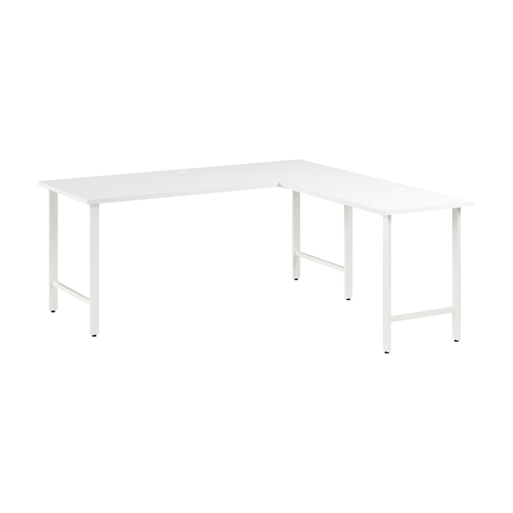 Bush Business Furniture Hustle 72inW L-Shaped Computer Desk With Metal Legs, White, Standard Delivery, HUS001WH MPN:HUS001WH