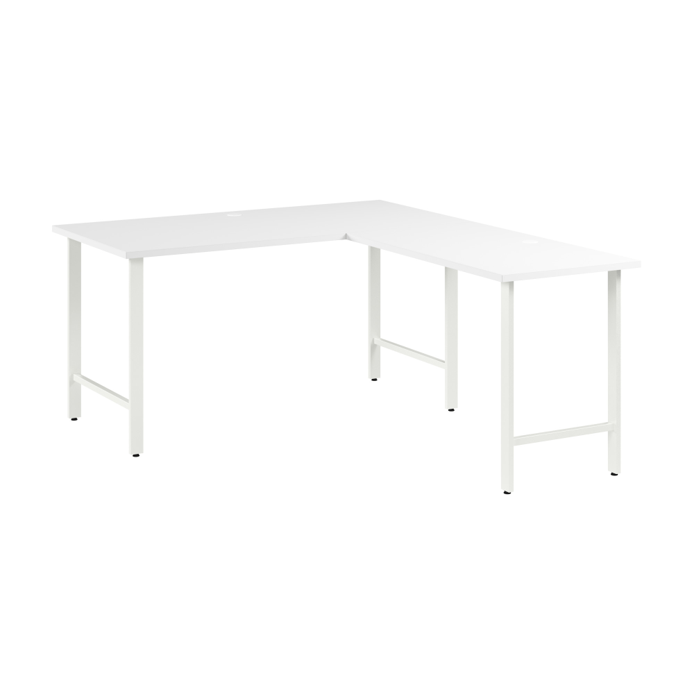 Bush Business Furniture Hustle 60inW L-Shaped Computer Desk With Metal Legs, White, Standard Delivery MPN:HUS003WH