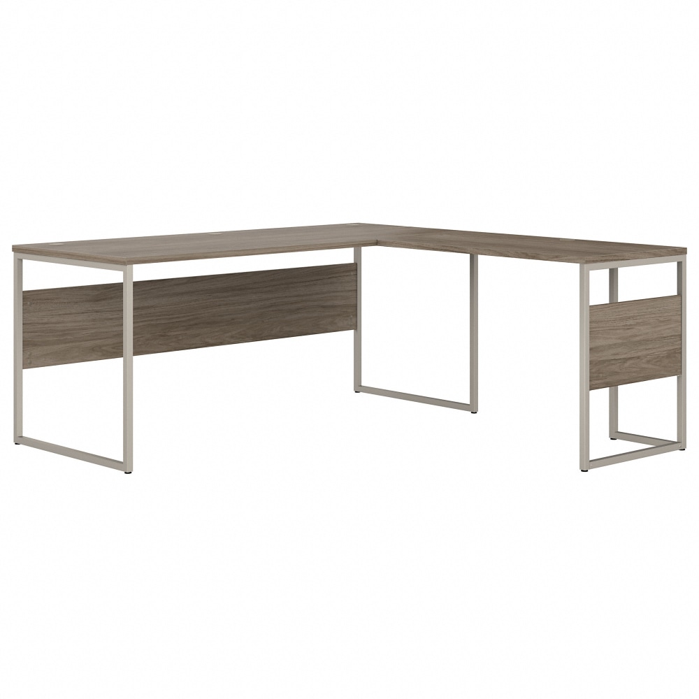 Bush Business Furniture Hybrid L-Shaped Corner Desk Table With Metal Legs, 72inW x 30inD, Modern Hickory, Standard Delivery MPN:HYB026MH