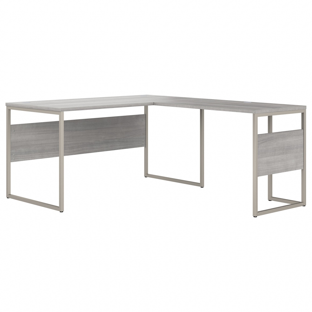 Bush Business Furniture Hybrid 60inW L-Shaped Corner Desk Table With Metal Legs, Platinum Gray, Standard Delivery MPN:HYB027PG