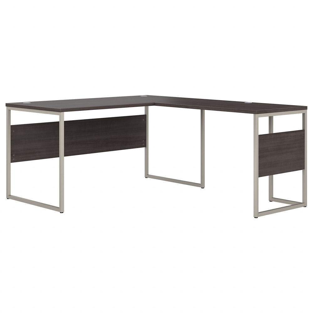 Bush Business Furniture Hybrid 60inW L-Shaped Corner Desk Table With Metal Legs, Storm Gray, Standard Delivery MPN:HYB027SG