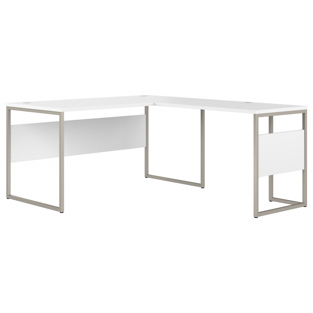 Bush Business Furniture Hybrid 60inW L-Shaped Corner Desk Table With Metal Legs, White, Standard Delivery MPN:HYB027WH