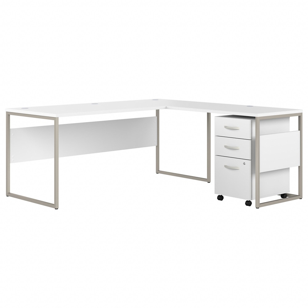 Bush Business Furniture Hybrid 72inW L-Shaped Corner Desk Table With Mobile File Cabinet, White, Standard Delivery MPN:HYB028WHSU