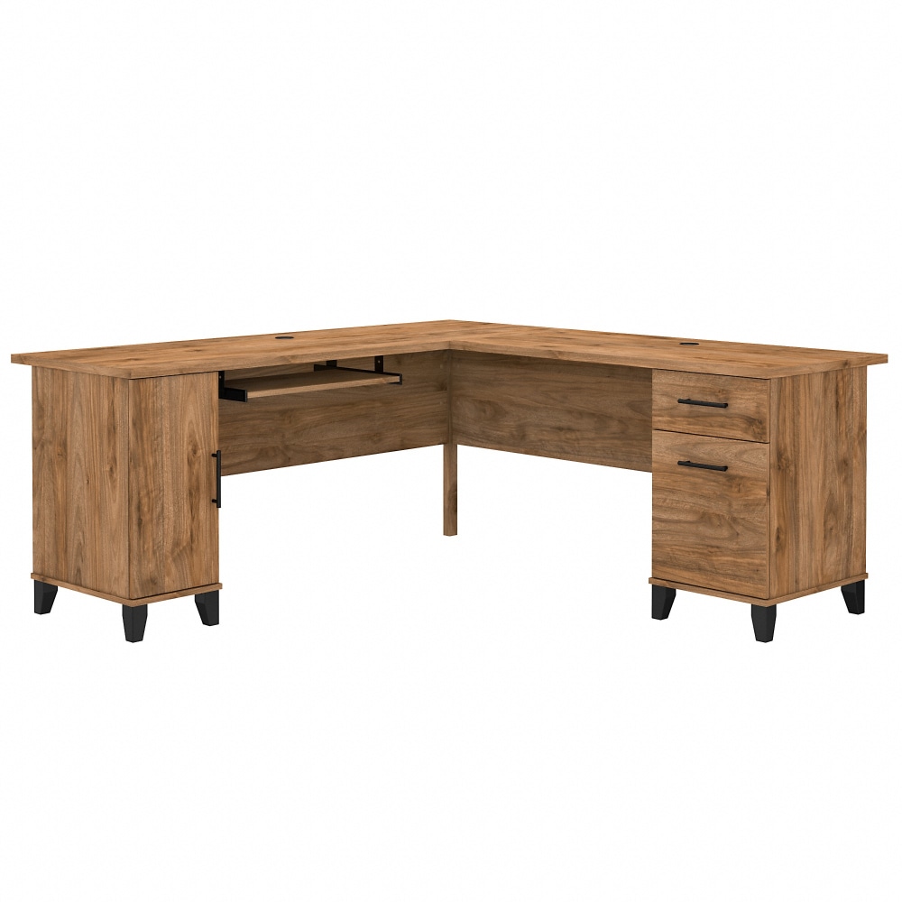 Bush Home Somerset 72inW L-Shaped Corner Desk With Storage, Fresh Walnut, Standard Delivery MPN:WC81310K