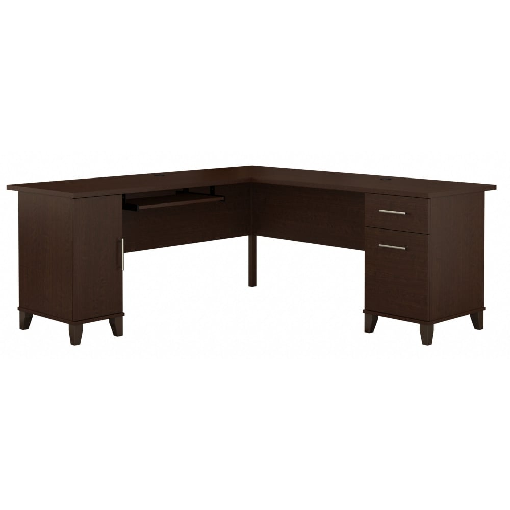 Bush Home Somerset 72inW L-Shaped Corner Desk With Storage, Mocha Cherry, Standard Delivery MPN:WC81810K