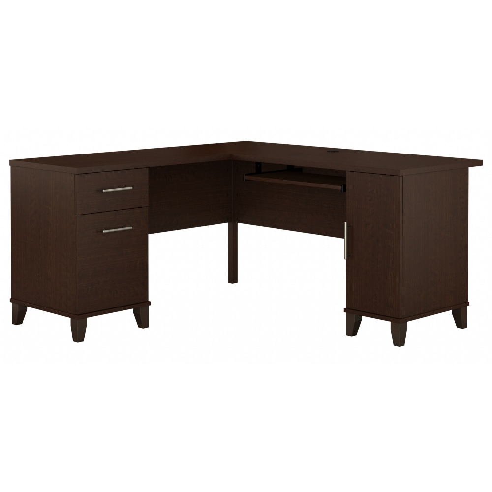 Bush Home Somerset 60inW L-Shaped Corner Desk With Storage, Mocha Cherry, Standard Delivery MPN:WC81830K