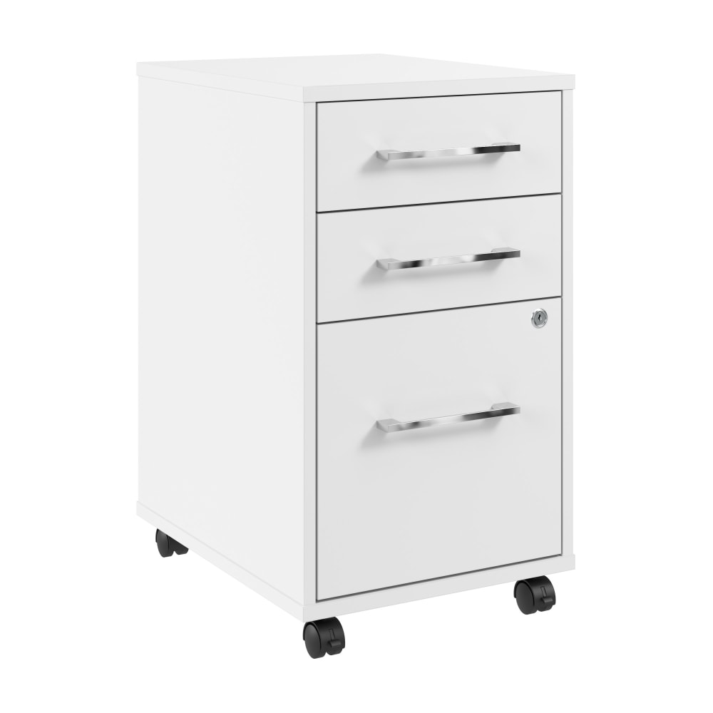 Bush Business Furniture Hustle 3-Drawer Mobile File Cabinet, White, Standard Delivery MPN:HUF116WH