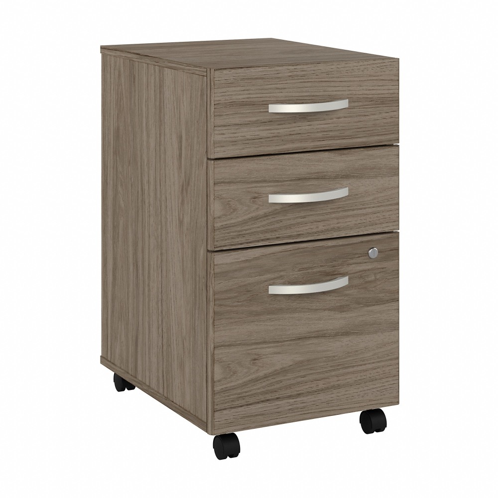 Bush Business Furniture Hybrid 28inD Vertical 3-Drawer Mobile File Cabinet, Modern Hickory, Delivery MPN:HYF216MHSU-Z