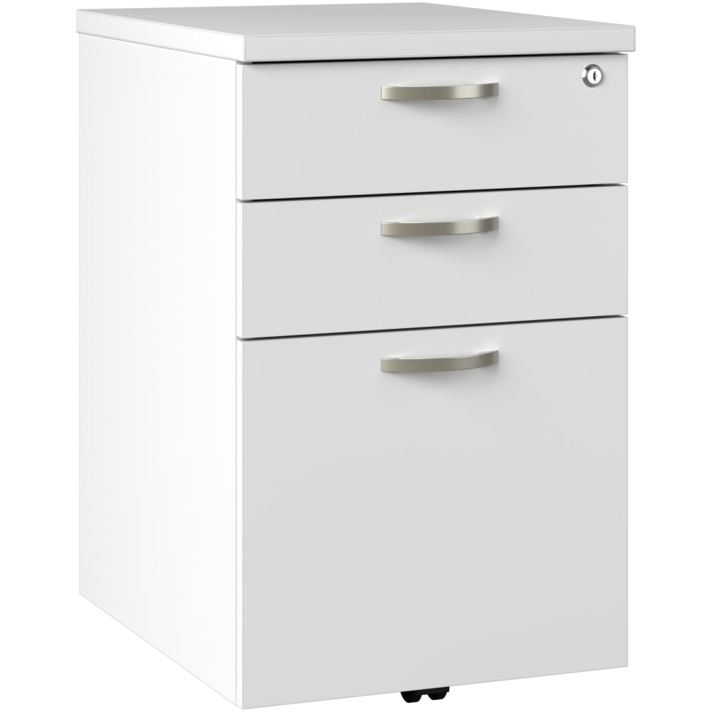 Bush Business Furniture Office In An Hour 16inD Vertical 3-Drawer Mobile File Cabinet, Pure White, Delivery MPN:WC36153-03K