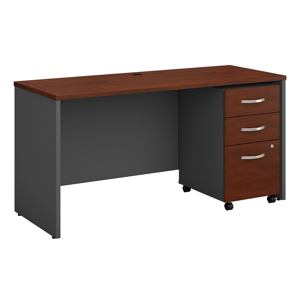 Bush Business Furniture Series C Components Office Desk With Mobile File Cabinet, 60inW, Hansen Cherry, Standard Delivery MPN:SRC025HCSU