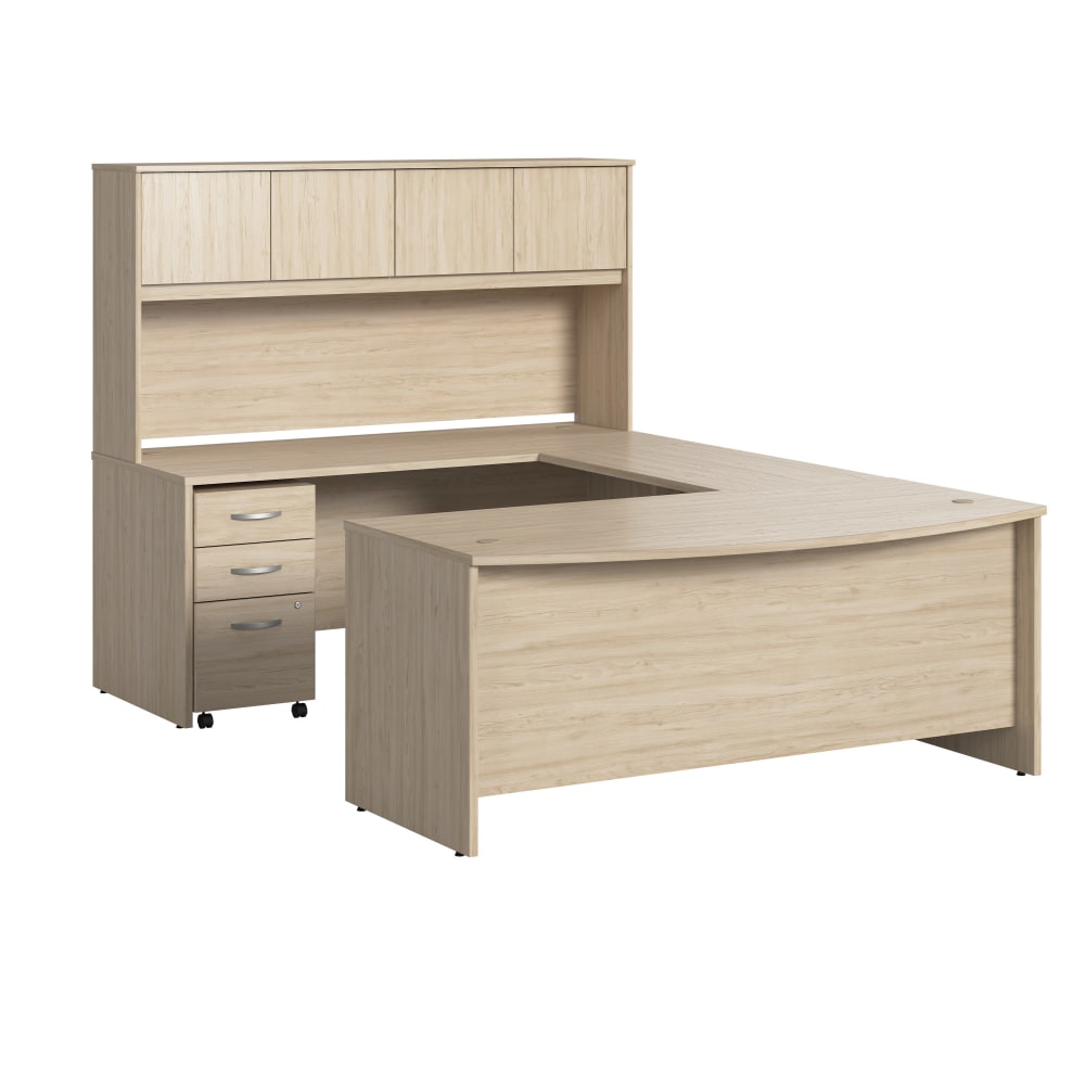 Bush Business Furniture Studio C 72inW U-Shaped Desk With Hutch And Mobile File Cabinet, Natural Elm, Standard Delivery MPN:STC003NESU