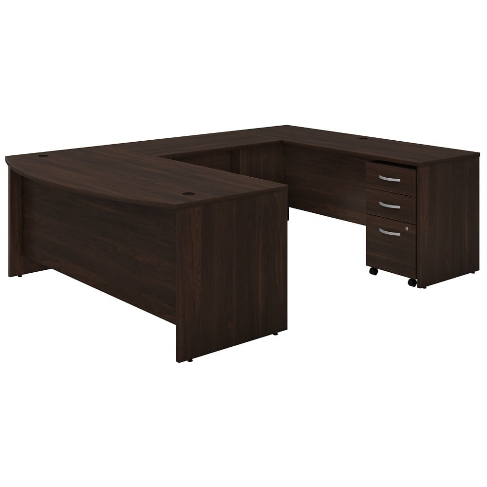 Bush Business Furniture Studio C 72inW U-Shaped Corner Desk With Mobile File Cabinet, Black Walnut, Standard Delivery MPN:STC004BWSU