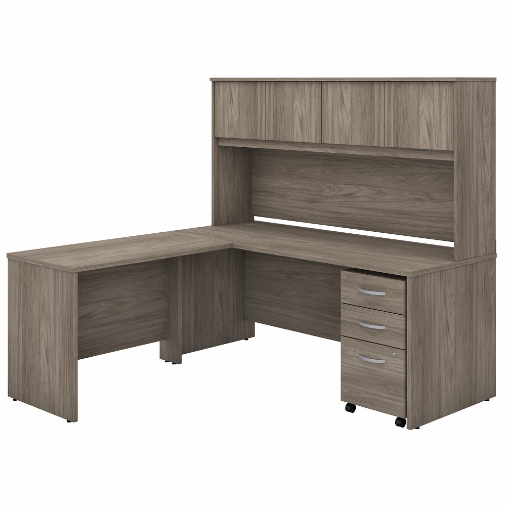 Bush Business Furniture Studio C 72inW x 30inD L-Shaped Desk With Hutch, Mobile File Cabinet And 42inW Return, Modern Hickory, Standard Delivery MPN:STC006MHSU