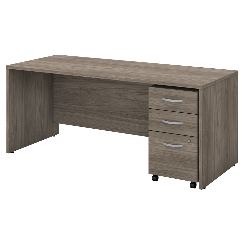 Bush Business Furniture Studio C Office 72inW Computer Desk With Mobile File Cabinet, Modern Hickory, Standard Delivery MPN:STC013MHSU