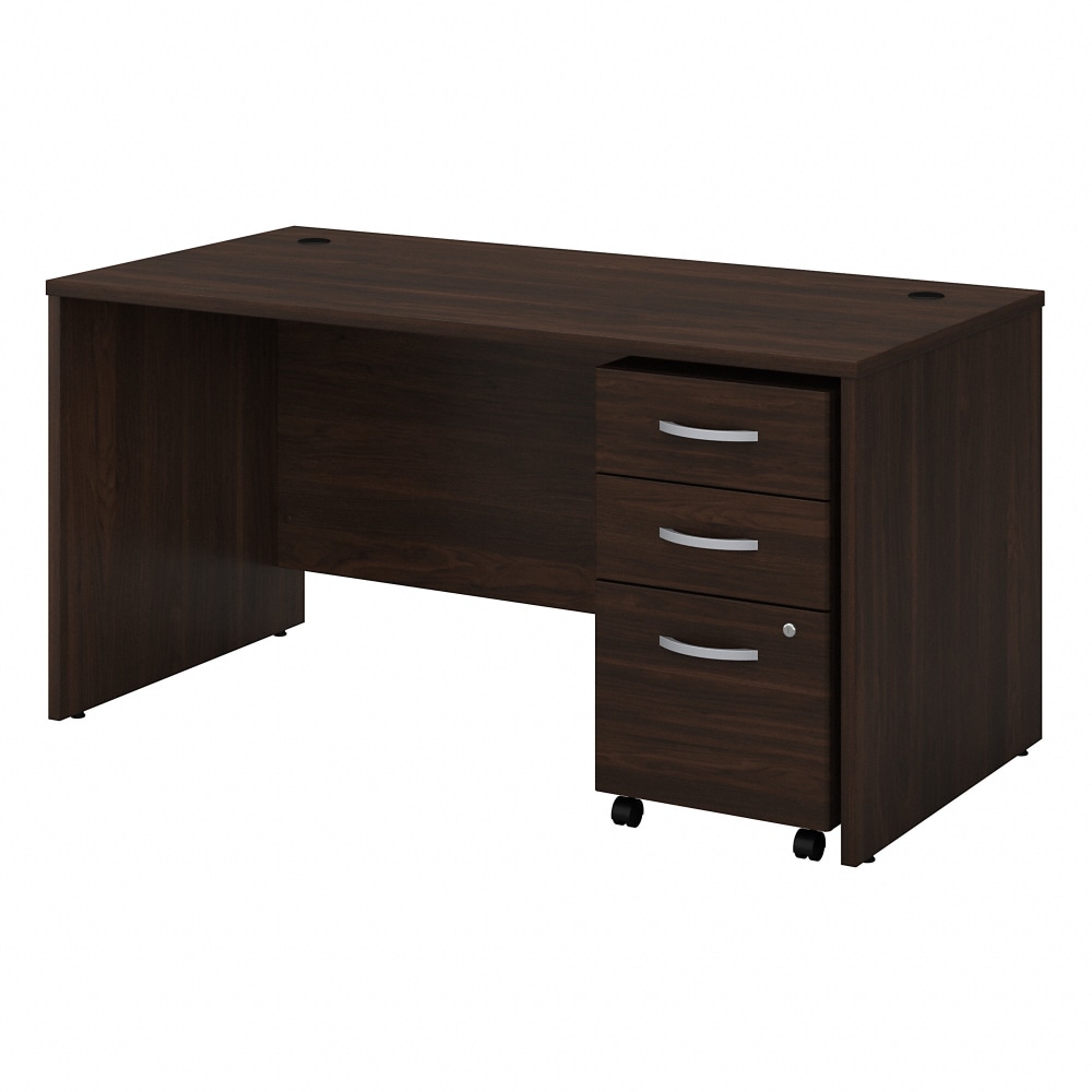 Bush Business Furniture Studio C 60inW Office Computer Desk With Mobile File Cabinet, Black Walnut, Standard Delivery MPN:STC014BWSU