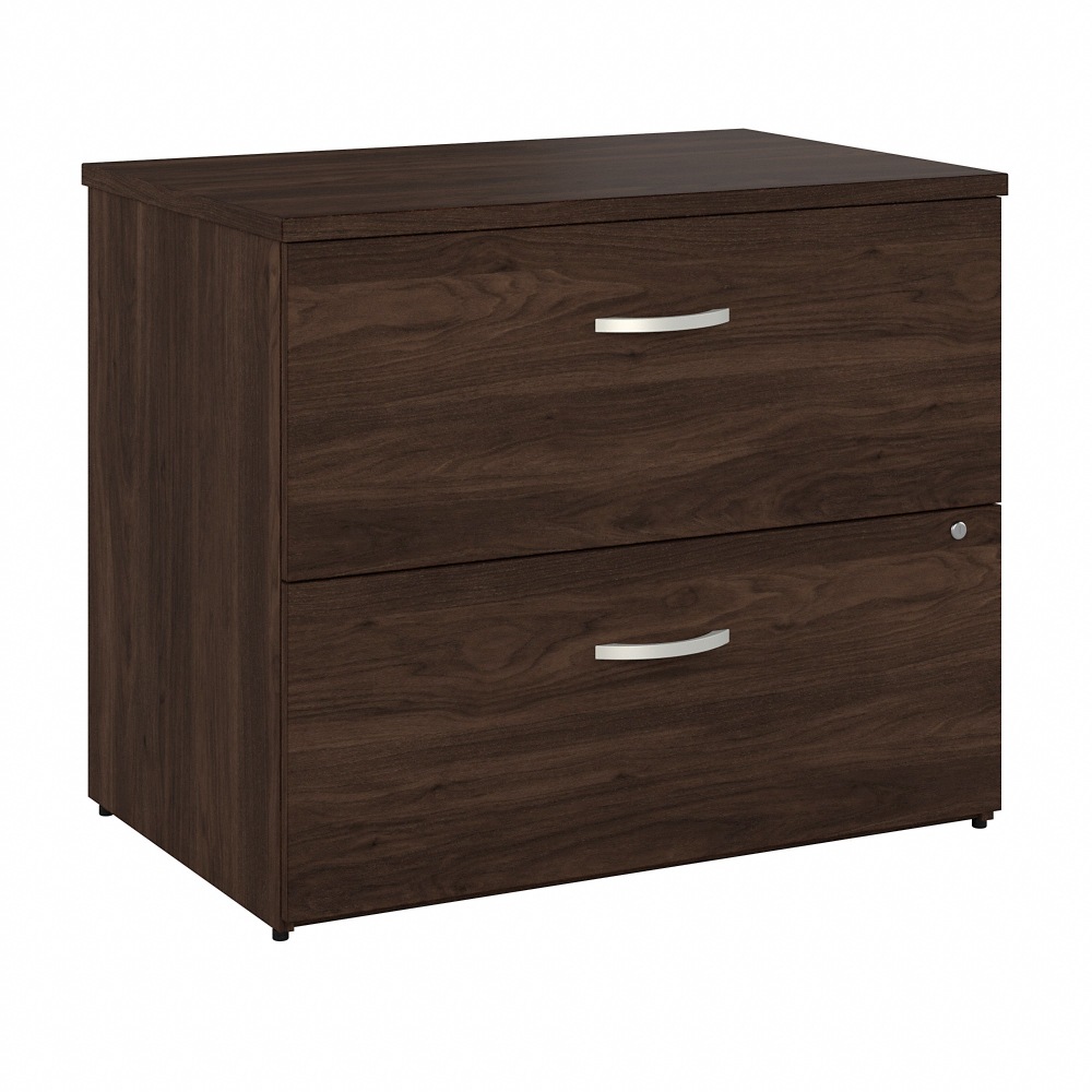 Bush Business Furniture Hybrid 35-2/3inW x 23-1/3inD Lateral 2-Drawer File Cabinet, Black Walnut, Standard Delivery MPN:HYF136BWSU-Z