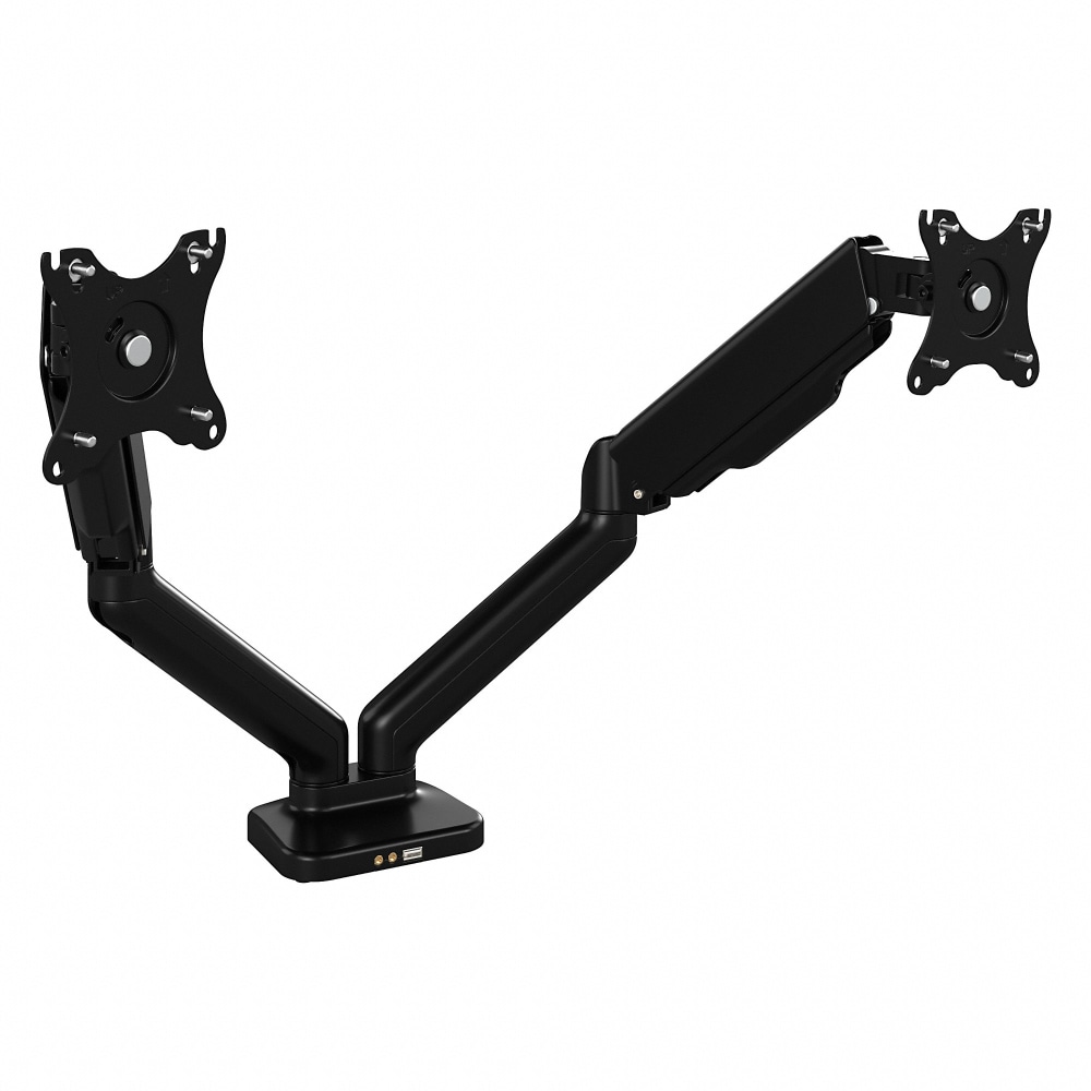 Bush Business Furniture Adjustable Dual Monitor Arm With USB Port, Satin Black, Standard Delivery MPN:AC99891-03