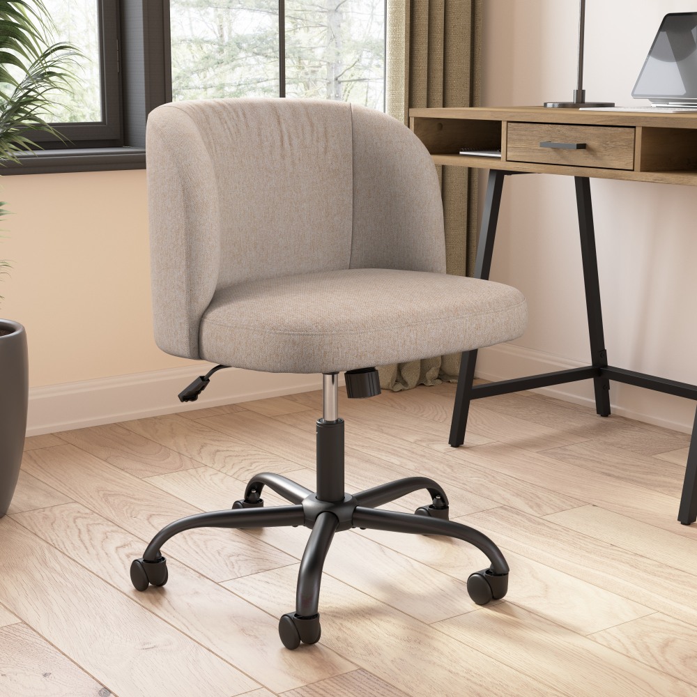 Bush Furniture Pembroke Ergonomic Fabric Armless Mid Back Desk Chair for Home Office, Beige Fabric, Standard Delivery MPN:CH4301BGF-03