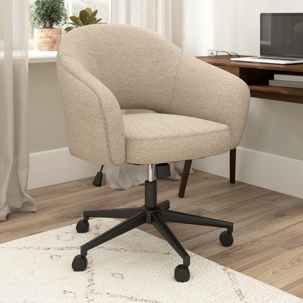 Bush Furniture Fairfax Ergonomic Fabric Mid Century Mid Back Modern Desk Chair for Home Office, Cool Beige Fabric, Standard Delivery MPN:CH4401CBF-03