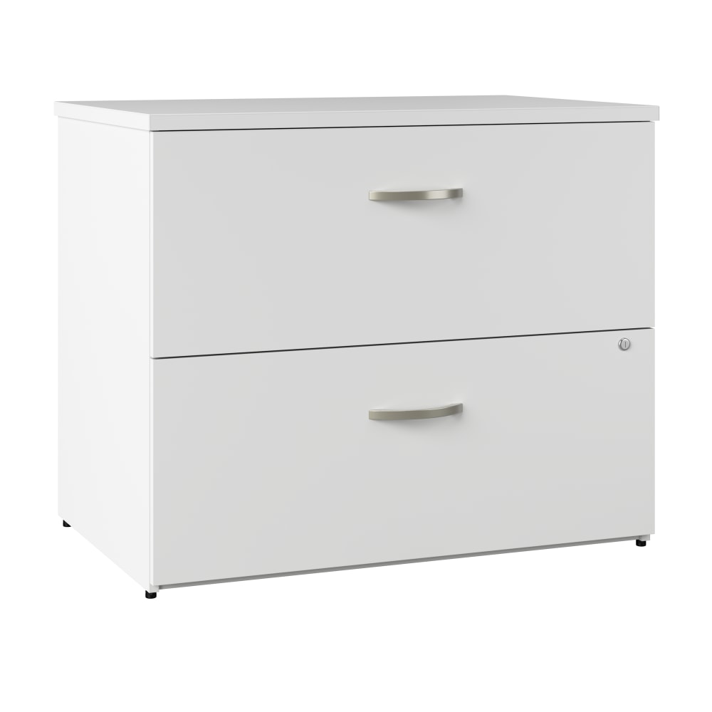 Bush Business Furniture Office In An Hour 35-11/16inW x 35-11/16inD Lateral 2-Drawer File Cabinet, Pure White, Standard Delivery MPN:OIAH011WHSU