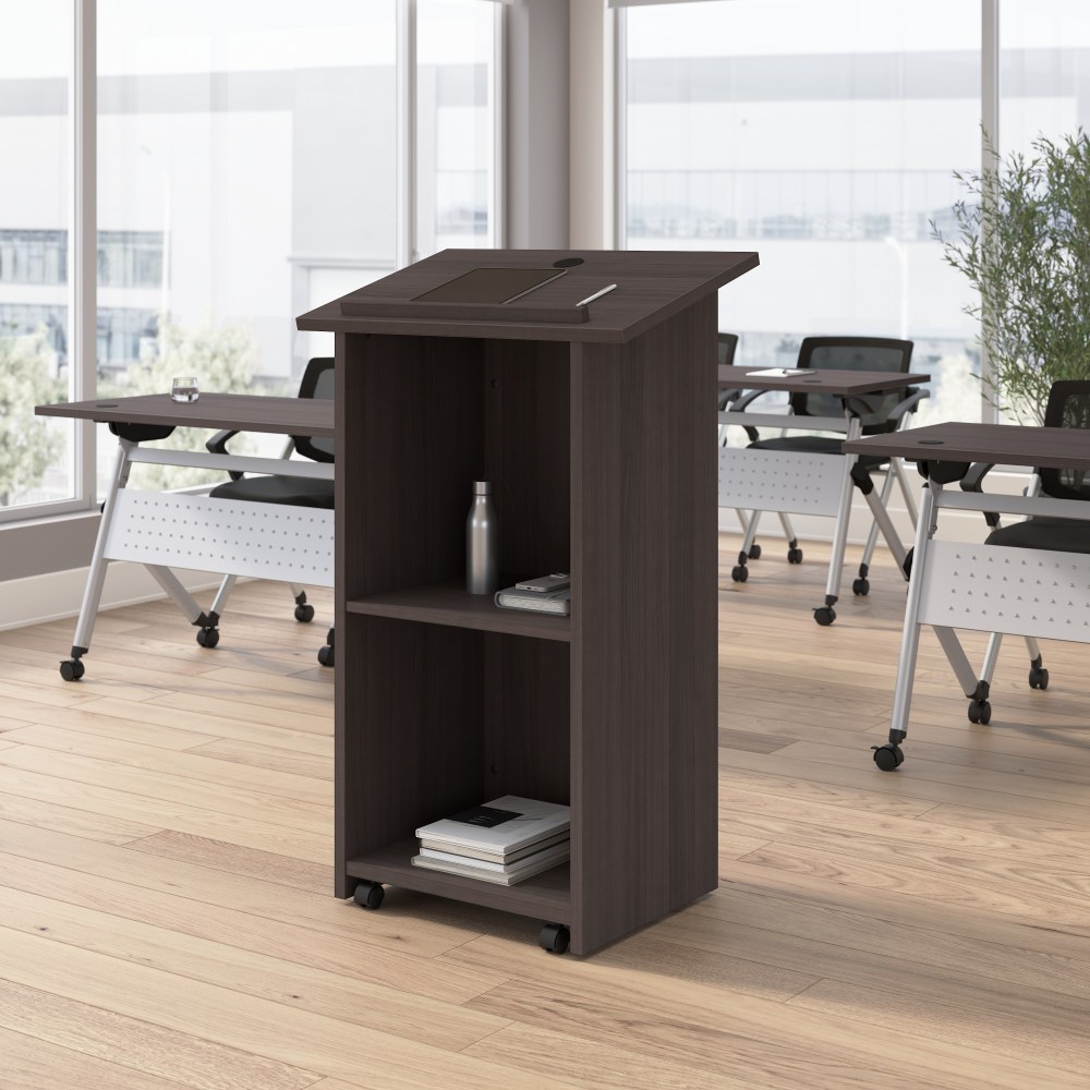 Bush Business Furniture Envision Stand Up Lectern, 29inW x 48inH, Storm Gray, Standard Delivery MPN:NVD129SG