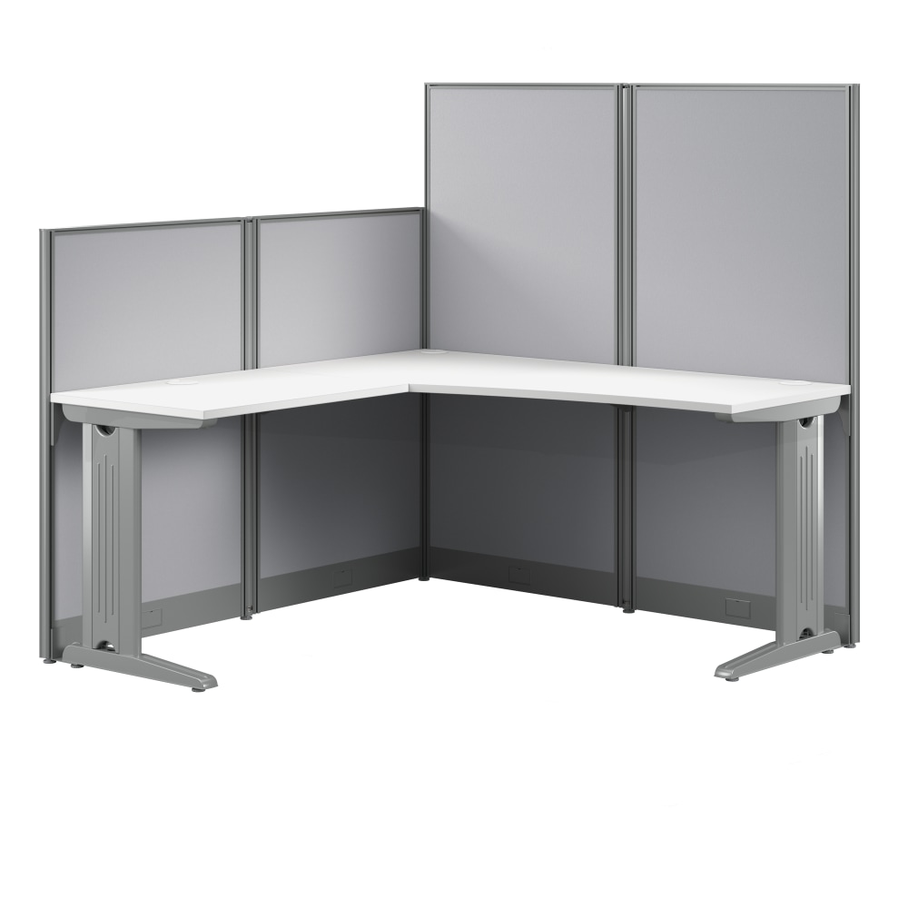 Bush Business Furniture Office in an Hour 65inW x 65inD L-Shaped Cubicle Desk, Pure White, Standard Delivery MPN:WC36194-03K