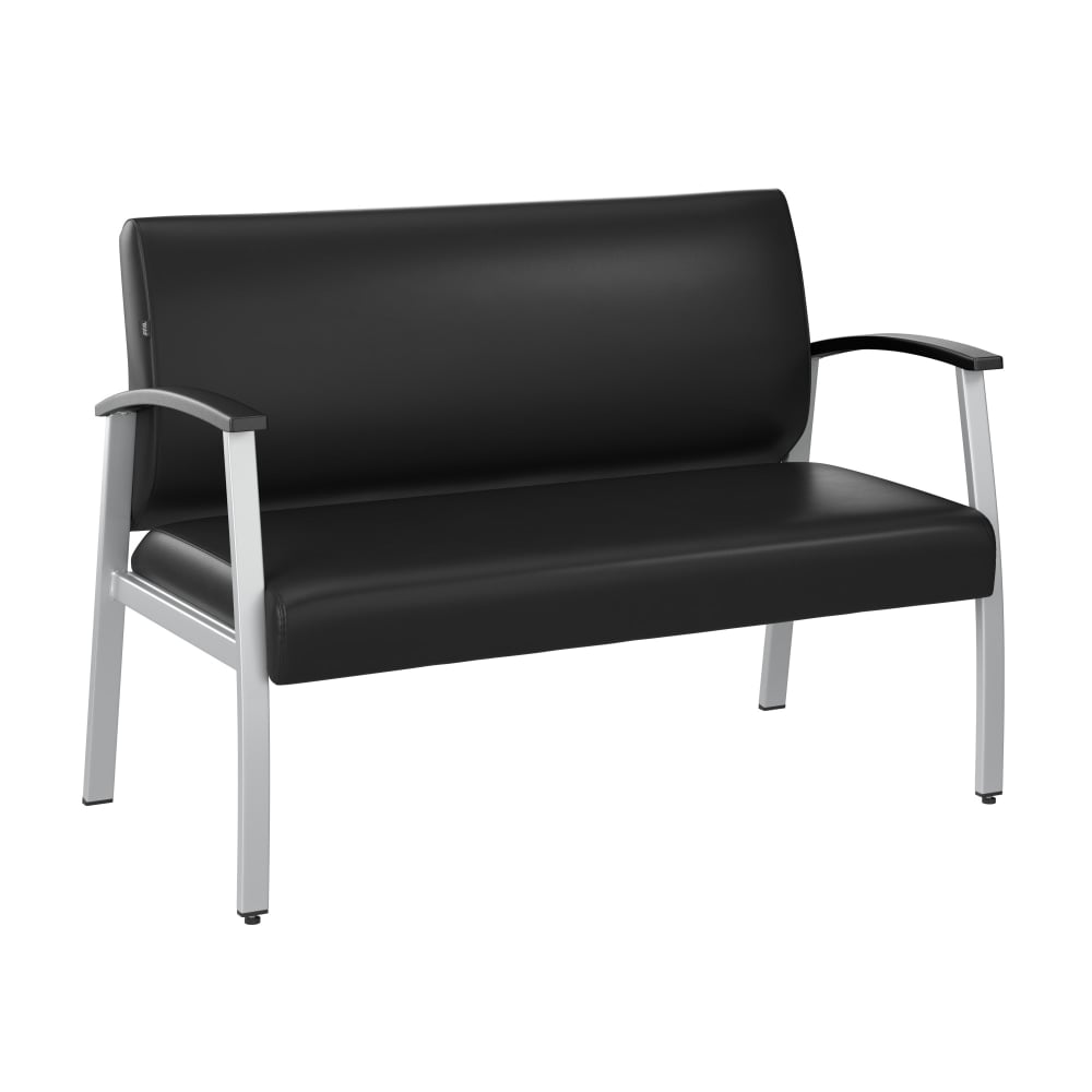Bush Business Furniture Arrive Waiting Room Loveseat With Arms, Black, Standard Delivery MPN:CH3903BVL-03