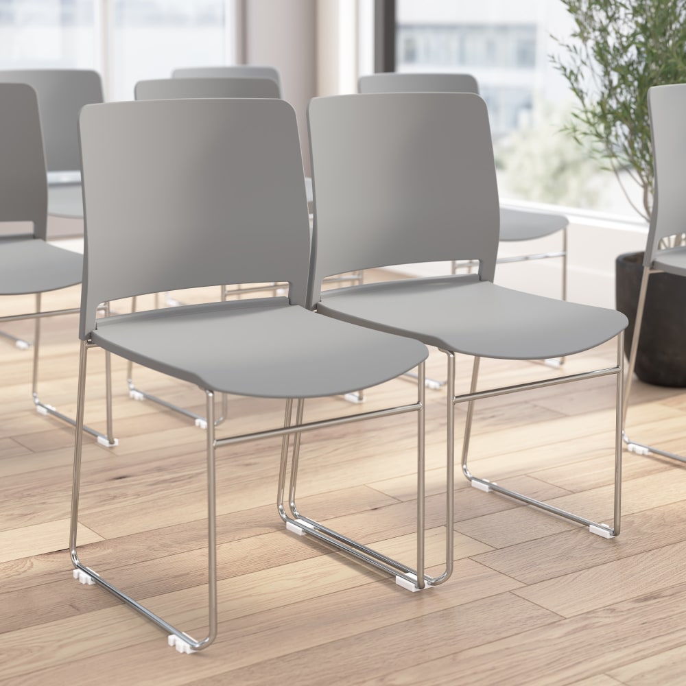 Bush Business Furniture Envision Plasstic Stackable Guest Chairs - Set of 2, Gray, Standard Delivery MPN:CH4003LGP-03
