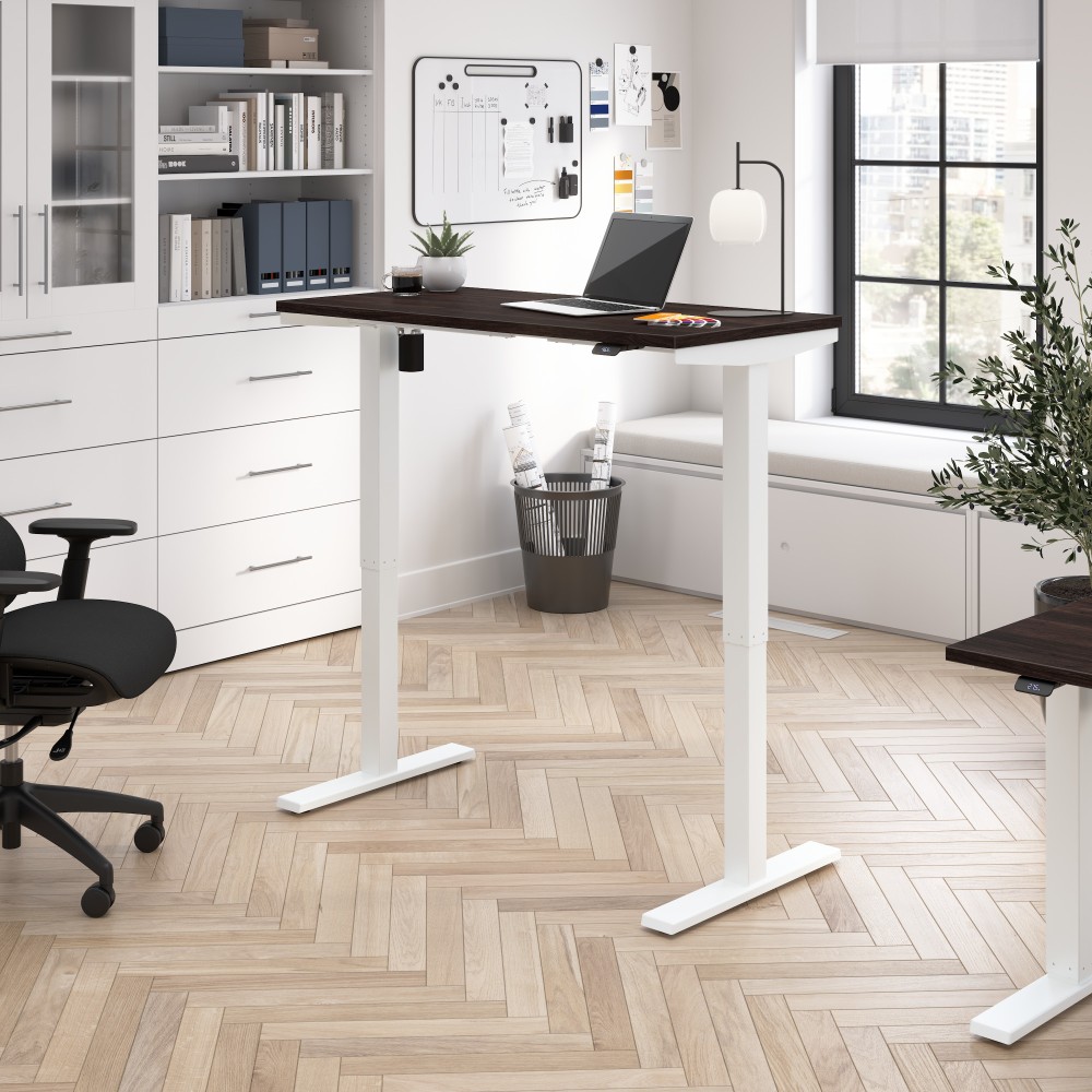 Bush Business Furniture Move 40 Series 48inW x 24inD Electric Height Adjustable Standing Desk, Black Walnut/White Powder Coat, Standard Delivery MPN:M4S4824BWWK