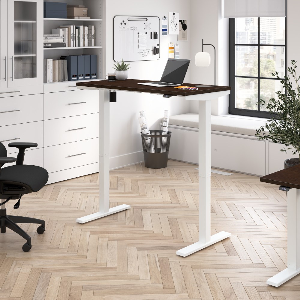 Bush Business Furniture Move 40 Series 48inW x 24inD Electric Height Adjustable Standing Desk, Mocha Cherry/White Powder Coat, Standard Delivery MPN:M4S4824MRWK
