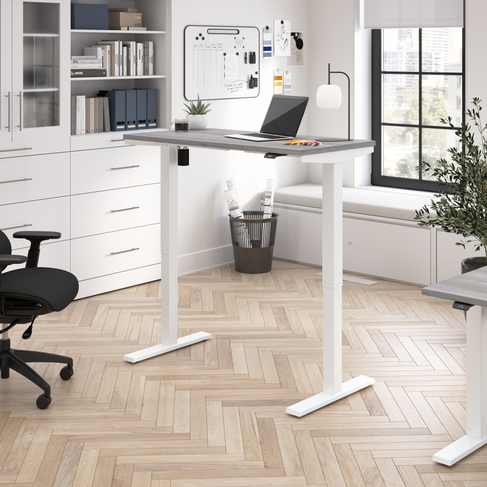 Bush Business Furniture Move 40 Series 48inW x 24inD Electric Height Adjustable Standing Desk, Platinum Gray/White Powder Coat, Standard Delivery MPN:M4S4824PGWK