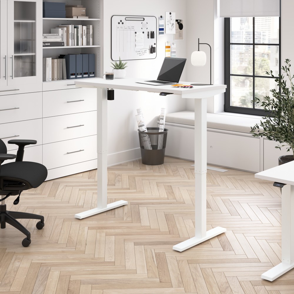 Bush Business Furniture Move 40 Series 48inW x 24inD Electric Height Adjustable Standing Desk, White/White Powder Coat, Standard Delivery MPN:M4S4824WHWK
